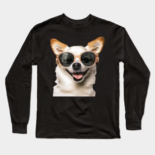 Dog Wearing Sunglasses Long Sleeve T-Shirt